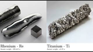 Rhenium  Re vs Titanium  Ti Comparing Element attributes Atoms [upl. by Yarased]