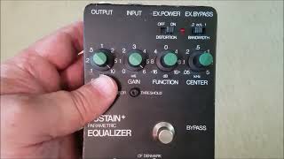 TC ELECTRONIC SUSTAIN PARAMETRIC EQUALIZER VINTAGE RARE PEDAL INFO DEMO WITH A GUITAR amp SYNTHESIZER [upl. by Nnaeed178]