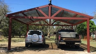 Building a Metal Carport  Part 2 [upl. by Amitaf480]