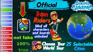 Subway Surfers Train Riders World Map unlocked Mod unlocked all characters and boards [upl. by Milburr]