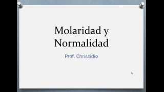 Molaridad y Normalidad [upl. by Ahseeyt]