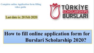 Turkey Burslari online application guide 2020  Step by step instructions [upl. by Aramoiz957]