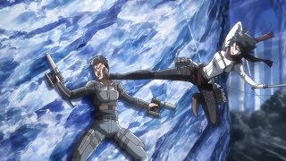 Gun Fight Against Sword  Levi and Mikasa vs 100 Military Police English Dub [upl. by Cleon]