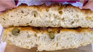 1000 bubbles Focaccia NOKnead  fluffiest homemade Italian focaccia [upl. by Euridice235]