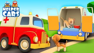 Helper Cars  An ambulance  Car cartoons for kids amp videos for kids Cars and trucks for kids [upl. by Aizat]