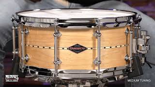 Craviotto 14x6 Custom Shop Birdseye Maple Snare Drum with Maple Inlay CRCUS1460MMI [upl. by Nnarefinnej]