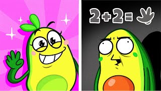 AVOCADO BACK TO SCHOOL  Brains OUT And Funny Situations by Avocado Family [upl. by Rednasxela]