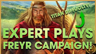 Freyr DLC Campaign Mission on TITAN difficulty Age of Mythology Retold Expert Gameplay [upl. by Andromache]