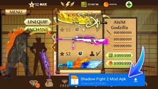 Shadow Fight 2 Mod  Sf2 New AWM  Godzilla Power Full Mod [upl. by Ruenhcs132]