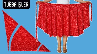 How to Make Wrap Skirt with Side Knot  Tuğba İşler [upl. by Bamby434]