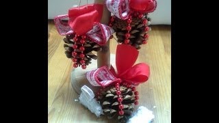 Pine Cones Ornamentstutorial and my Christmas Tree [upl. by Nedroj115]