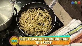 Recetas Fideos con Pesto  Morfi todos a la mesa [upl. by Ynaffad]