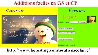 Soutien scolaire maternelle maths en ligne  additions faciles [upl. by Llertnom]