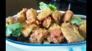 ମସଲା ଦିଆ ମାଟି ଆଳୁ ଭଜା – True Yam Masala Bhaji – Odia Mati Alu Bhaja [upl. by Nevil]