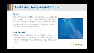 Webinar Undelete 11 from Condusiv  Solving file deletion headaches 20200603 [upl. by Ardnaxila]