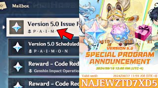 ✅OFFICIAL REDEEM CODES for 410 PRIMOGEMS And 50 LIVESTREAM DATE – Genshin Impact [upl. by Ehcor]