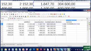 15  Effectuer une somme automatique et incrémentation dans tableau Calc [upl. by Ocirne647]