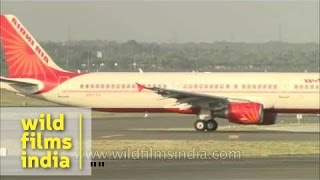 Delhi airport  a collection of planes landing one after the other [upl. by Ladin]