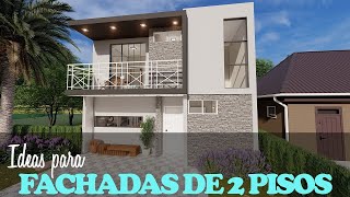 Fachadas de casas pequeñas de dos pisos  Fachadas de casas [upl. by Ivers]