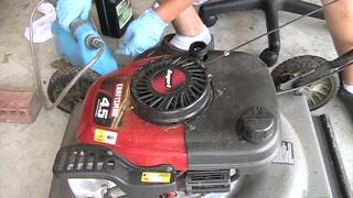 Oil Change in a Craftsman Lawn Mower with Tecumseh Engine [upl. by Eidoc725]