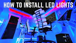 How To Install LED Lights  3 Min Tutorial for Gaming Room amp Home Studio Setup [upl. by Luebke975]