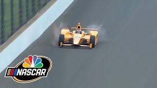 2017 F1 Fernando Alonso kills two birds during Indy 500 practice  NASCAR  NBC Sports [upl. by Ecikram310]