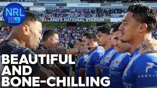 The moving national anthems electrifying war cry and Haka Kiwis v Samoa  NRL on Nine [upl. by Alrep]