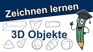 Dreidimensionale 3D Objekte zeichnen lernen  Zeichnen amp Malen für Anfänger  Übungen  DrawTut [upl. by Drue]