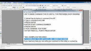 LISP TO MARK CHAINAGE [upl. by Nirrad365]