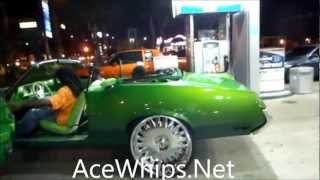 AceWhipsNET SlimeGreen Convetible Oldsmobile Cutlass on 26quot ASANTIS Slidin [upl. by Dronel]