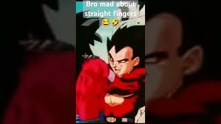 Vegeta screams at Goku about straight fingers 😂😂😅 [upl. by Zilevi]