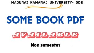 SOME  NON SEMESTER BOOK PDF  AVAILABLE  MKU DDE  APR 24 EXAM [upl. by Adrell]