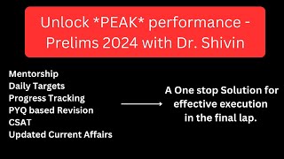 UPSC Prelims 2024 with Dr Shivin  Unlock Peak Performance [upl. by Einnig768]