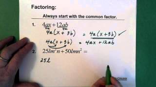 1 Polynomials Factoring Common Monomials [upl. by Suilmann]