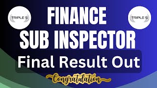 Sub Inspector Finance Result Out  RECORD BREAKING CUT OFF  Congratulations [upl. by Schmidt824]