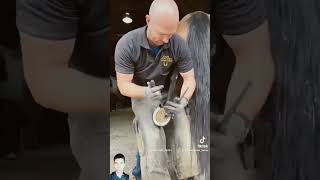 Cleaning the soles of the feet horseforyou shortsvideoviralshortsvideo [upl. by Hekker]