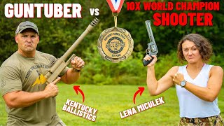 GunTuber vs World Champion Female Shooter ft Lena Miculek [upl. by Negeam]