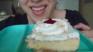 SassEsnacks ASMR Pastel De Tres Leches  Three Milks Cake  Eating Sounds [upl. by Aikrehs]