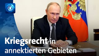 Putin verhängt Kriegsrecht in den vier annektierten ukrainischen Regionen [upl. by Avalsorim]