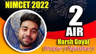 Harsh Goyal AIR  2  NIMCET 2022 Topper  Impetus Gurukul NIMCET 2022 [upl. by Afaw]