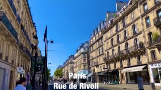 Paris city walks Rue de Rivoli Paris France 4K [upl. by Laflam]