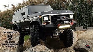 Rc Crawler Traxxas Trx4 Ford Bronco 79  I test the interco super swamper tires on my crawler course [upl. by Leanora]