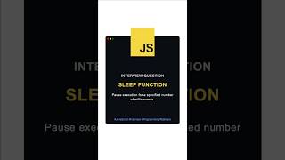 Sleep function  Javascript Master coding javascript [upl. by Etteoj]