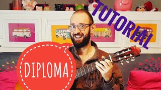 Come si suona DIPLOMA degli Psicologi tutorial chitarra accordi e arpeggio TAB e spartito [upl. by Schilt]