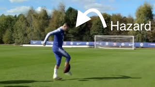 Eden Hazard amazing skills with rugby ball vs Willian  hazard 10 out of 10  hazard won vs Willian [upl. by Eirb696]