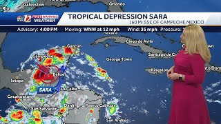 WATCH Tropical Depression Sara Moving Over the Yucatan Peninsula [upl. by Downall]