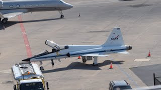 NASA T38 engine start uptaxiand takeoff at Harrisburg International Airport September62024 [upl. by Yenreit726]