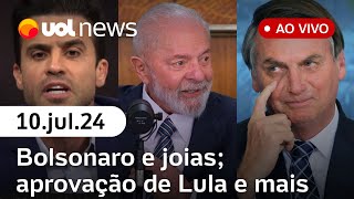 Pablo Marçal acusa PF de fake news com joias de Bolsonaro aprovação de Lula  ao vivo  UOL News [upl. by Lekzehcey24]