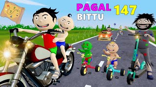 Pagal Bittu Sittu 147  Bike Race Wala Cartoon  Gadi Wala Cartoon  Bittu Sittu Toons [upl. by Savory531]