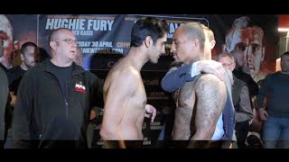 HEADS IN  VIJENDER SINGH v MATIOUZE ROYER  OFFICIAL WEIGH IN FROM COPPERBOX STRATFORD [upl. by Xed230]